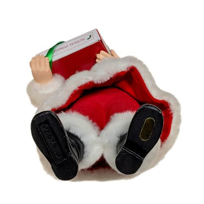 Festive Santa Figurine with Donuts - 10.5-inch Holiday Decor