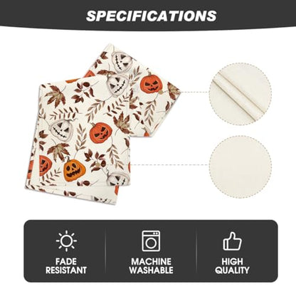 Halloween Table Runner 13x72 Inch Beige Polyester Home Party Decor