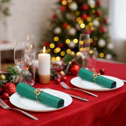 Christmas Candy Napkin Rings Set of 12 - Holiday Metal Table Decor with Crutch Variation