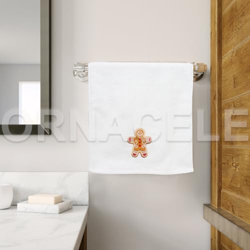 Large Christmas Hand Towels Set - 3 Cotton Holiday Kitchen & Bath Towels