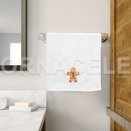 Large Christmas Hand Towels Set - 3 Cotton Holiday Kitchen & Bath Towels