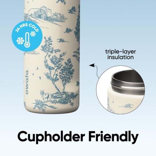 Insulated Stainless Steel Water Bottle 24 oz with Locking Push-Button Lid - Toile Be Home