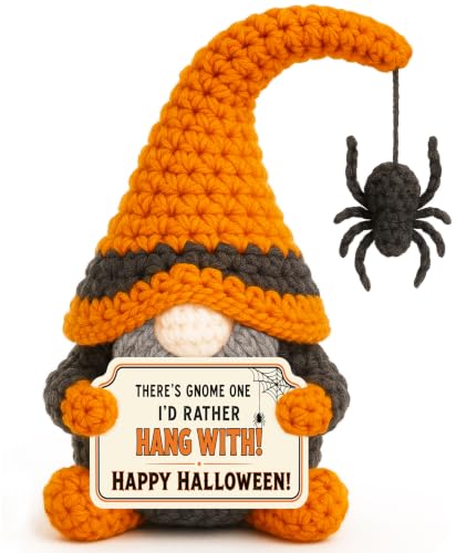 Halloween Basket Stuffer - Crochet Gnome Spooky Gift for Women & Teens