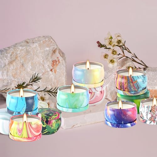Scented Candle Gift Set 24 Pack - Soy Wax Travel Tin Candles for Home & Gifts - 24 Colors