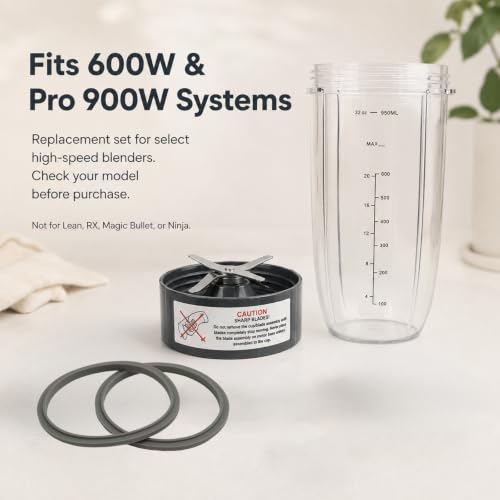 Nutribullet Blender Replacement Accessory Set - 4 Pieces for 600W & Pro 900W