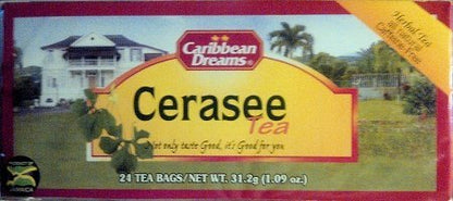 Caribbean Dreams Tea Collection - Carton of Ginger Tea, a Carton of Cerasse Tea Plus a Carton of Peppermint Herbal Tea - Bundle of Three 24 Count Packs