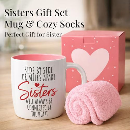Best Sister Ever Coffee Mug and Cozy Socks Gift Set - 13oz Ceramic