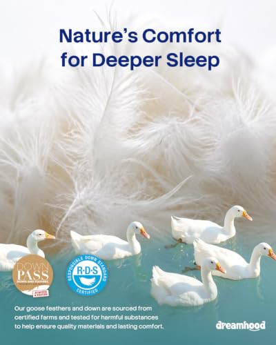 King Size Goose Feather Down Fiber Comforter All Season White - Dreamhood