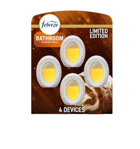 Febreze Odor-Fighting Bathroom Air Freshener Pumpkin Roll Scent - 4 Count