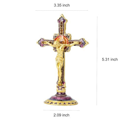 Standing Crucifix Jesus Christ Tabletop Cross Statue Catholic Religious Decor