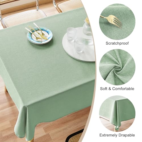 AUSSPVOCT Textured Tablecloth Rectangle 52x70 Water Resistant Spill-Proof Wipeable Table Cloth Wrinkle Free Fabric Dining Table Cover for Birthday Party Farmhouse Spring kitchen Tablecloths