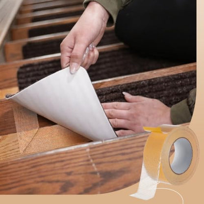 Heavy Duty Double Sided Rug Tape for Hardwood & Carpet Floors - 1.97 x 32.8 Yards