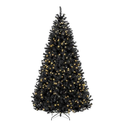 Black 6ft Artificial Christmas Tree Pre-Lit Twinkling Lights Holiday Decor