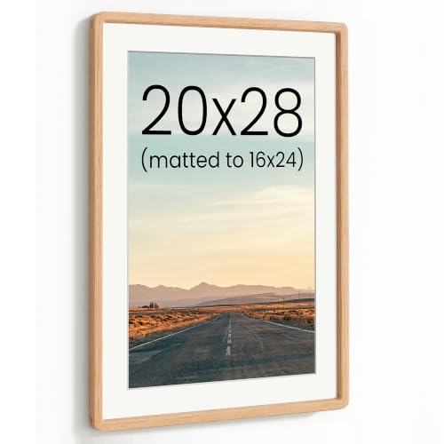 Natural Solid Oak Picture Frame 20x28in - Handcrafted Wall Art Frame