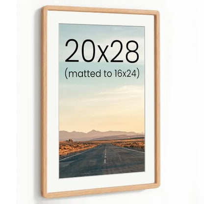 Natural Solid Oak Picture Frame 20x28in - Handcrafted Wall Art Frame