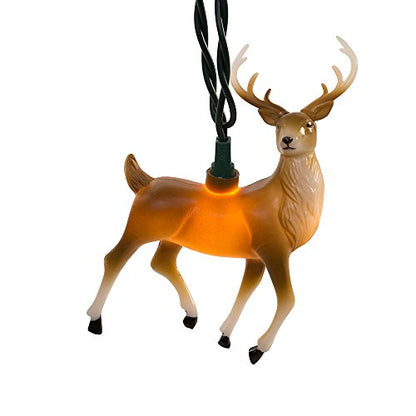 10-Light Plastic Reindeer Christmas Light Set - Indoor & Outdoor Decor