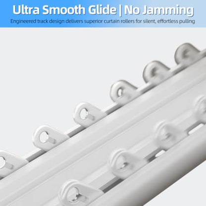 30 Pack Silent Nano Curtain Track Rollers for Window & Shower Curtains - White