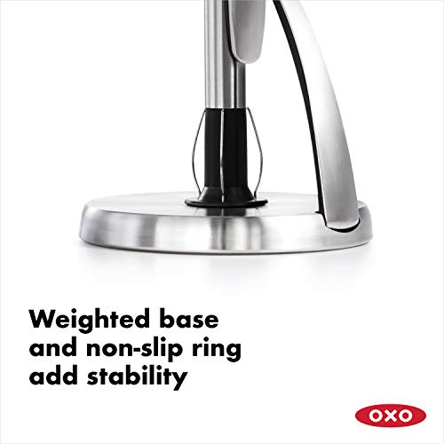 OXO Good Grips SimplyTear Paper Towel Holder - Stainless Steel (Silver & Black)