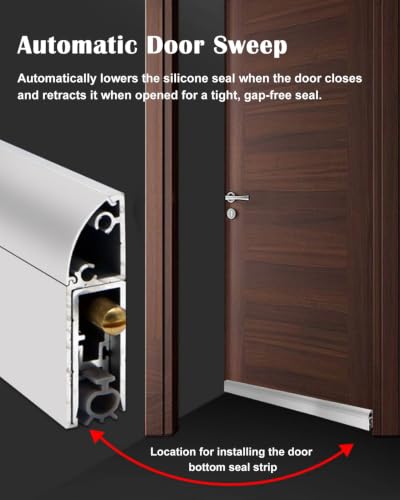 Automatic Door Bottom Seal 28 Inch with Hardware & Silicone for Exterior & Interior Doors - Variation of THIS listing