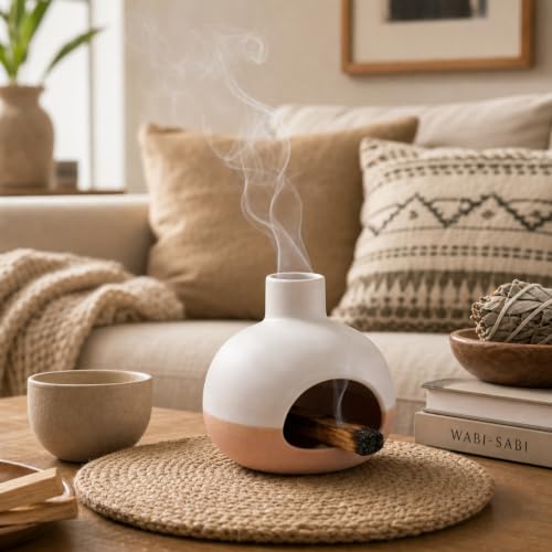 Mini Ceramic Palo Santo & Incense Holder - Modern Boho Aromatherapy Burner