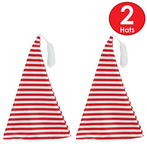 Nightcap 2-Pack Christmas Santa & Mrs Claus Hats - Festive Headwear for Holiday Parties