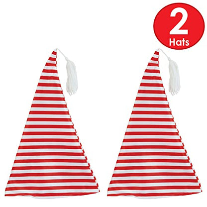 Nightcap 2-Pack Christmas Santa & Mrs Claus Hats - Festive Headwear for Holiday Parties