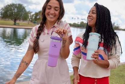 STANLEY IceFlow Flip Straw Tumbler with Handle 30 oz | Twist On Lid and Flip Up Straw | Leak Resistant Water Bottle | Insulated Stainless Steel |BPA-Free | Mist