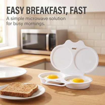 Dual Cavity Microwave Egg Poacher with Lid - Black | 2026 New