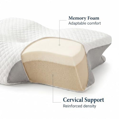 Nucca Neck Pillow - Dual-Density Memory Foam Cervical Support, 1 Pack - Black