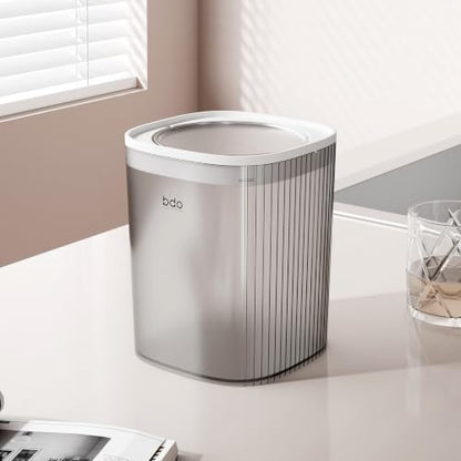 Mini 3.2L Desktop Trash Can with Swing Lid - Small Waste Bin for Bathroom & Office