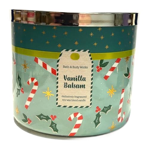 Large Vanilla Balsam Scented Candle - 3 Wicks, 45 Hour Burn Time