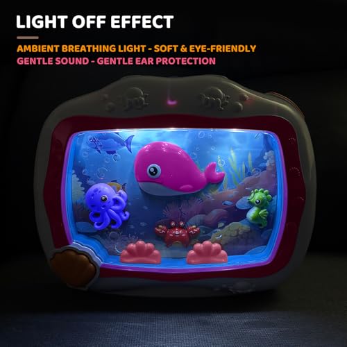 Baby Sleep Soother Musical Toy with Light for Newborns - Pink