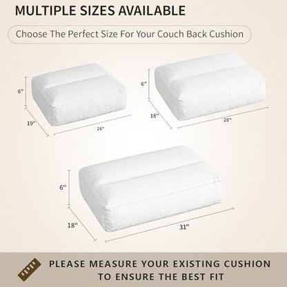 31x18x6 Inch Couch Back Cushion Replacement 2 Pack - Thick Support