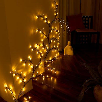 Brown Enchanted Willow Vine Lights with 144 LEDs - 18 Branches Indoor Wall Decor