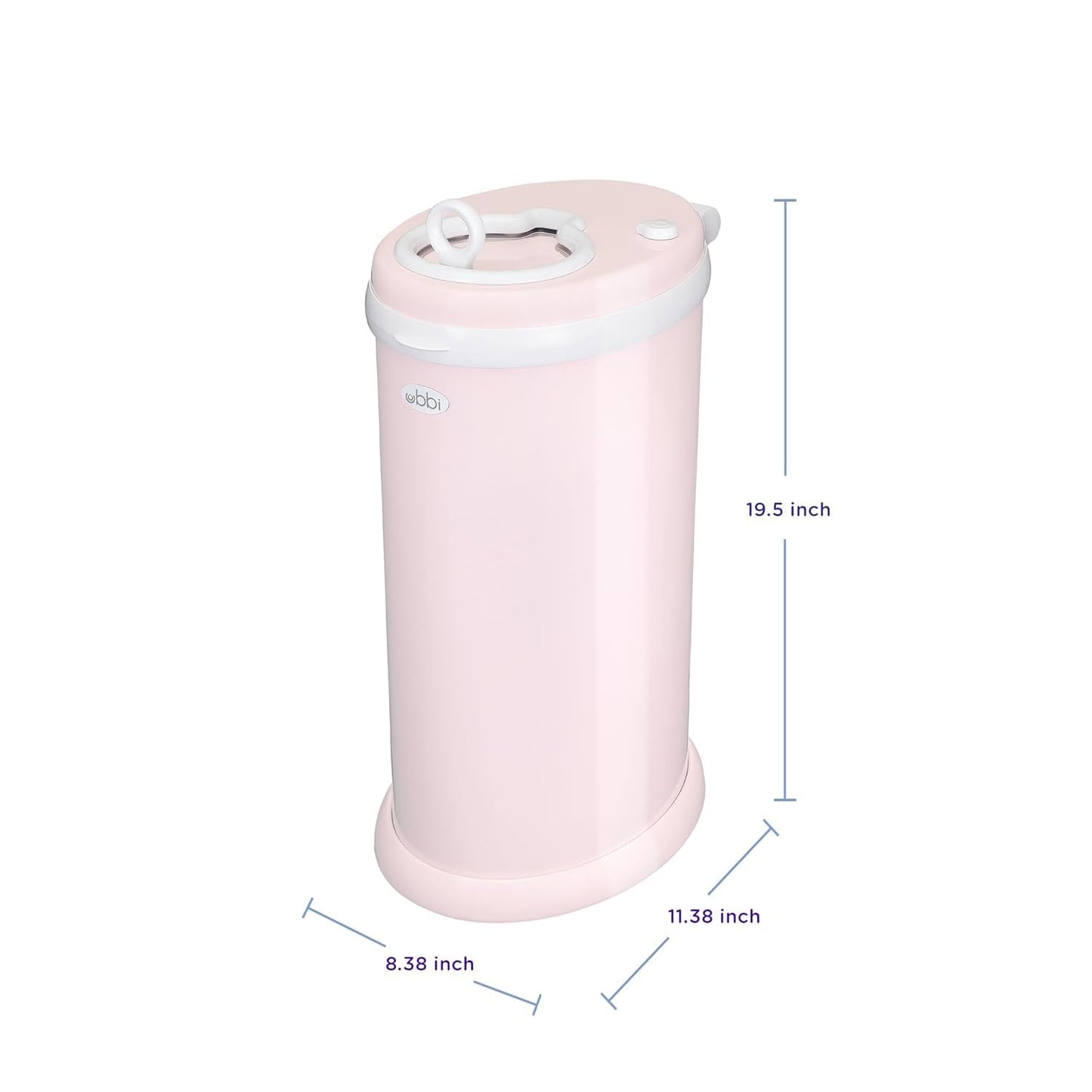 Ubbi Steel Diaper Pail - Odor Locking Design, No Special Bags Needed | Award-Winning, Blush Pink