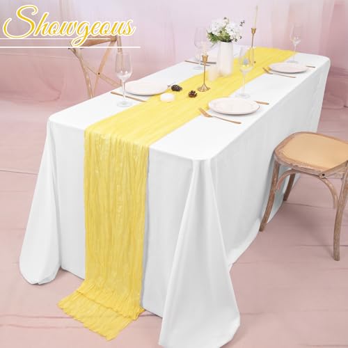 Yellow Cheesecloth Table Runner 8 Pack - 17 x 108 Inch Wedding & Party Decor