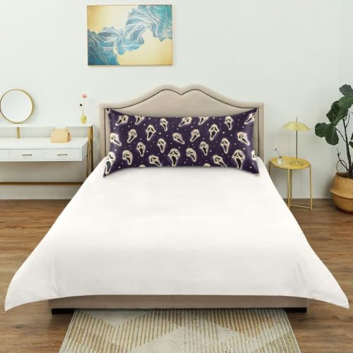 Halloween Ghost Satin Pillowcase - Standard 20x26 Inch Silky Body Pillow Cover