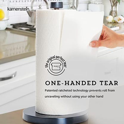 Kamenstein Perfect Tear Paper Towel Holder, 13-Inch, Bronze & 4554ASB Perfect Tear Patented Wall Mount Paper Towel Holder with Rounded Finial, 14-Inch, Silver
