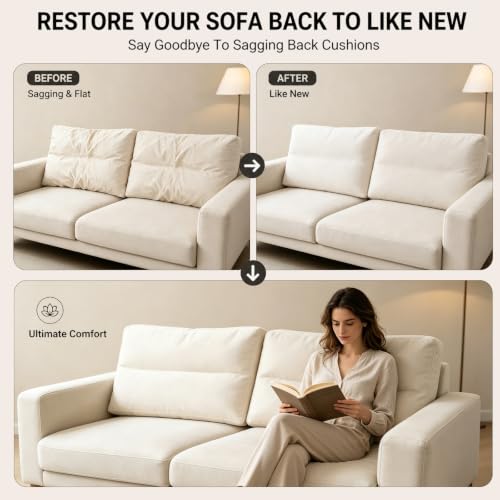 31x18x6 Inch Couch Back Cushion Replacement 2 Pack - Thick Support
