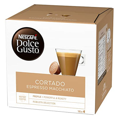 Coffee Capsule | Nescafé | Dolce Gusto Cortado Espresso Macchiato Koffie Capsules | Total Weight 3.53ounce