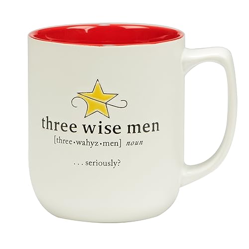 Christmas Fun Red Sayings 16 oz. Ceramic Mug Set of 6 with Variations - Holiday Drinking Cups
