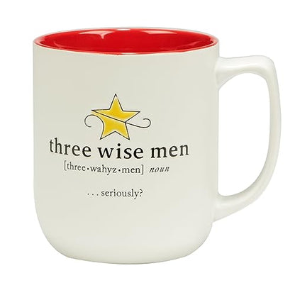 Christmas Fun Red Sayings 16 oz. Ceramic Mug Set of 6 with Variations - Holiday Drinking Cups