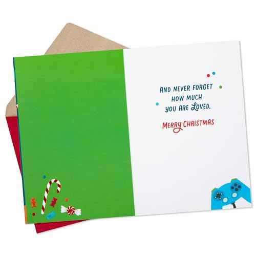 Hallmark Christmas Card for Kids (Your Own Kind of Merry) Video Games and Gummy Bears