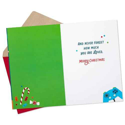 Hallmark Christmas Card for Kids (Your Own Kind of Merry) Video Games and Gummy Bears