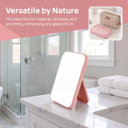 8.5 Inch Portable Folding Makeup Mirror with Adjustable Stand - Vanity & Travel