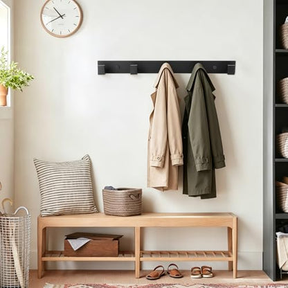 Black 5-Hook Wall Mount Coat and Towel Hooks - Bathroom & Kitchen Organizer - Variation 1