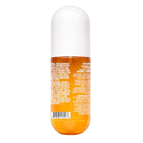 Holler And Glow Miami Wave Salted Caramel Body & Hair Mist, Body Spray For Women, Hair Perfume, Fragrance, Sweet Coconut, Vanilla Scented, Warm & Sweet Fragrance Notes, 8.11 Fl Oz