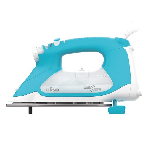 oliso TG1600 ProPlus Smart Iron with Auto-Lift – 1800 Watt Steam Iron for Clothes, Sewing, Quilting & Crafting – Diamond Ceramic-Flow Soleplate, Turquoise