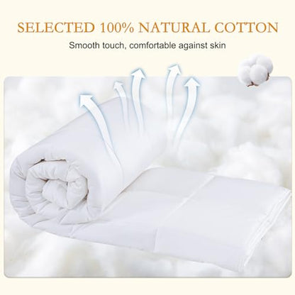All-Season Wool Comforter Queen with Washable Cotton Duvet Cover - Breathable & Moisture-Regulating Bedding Set