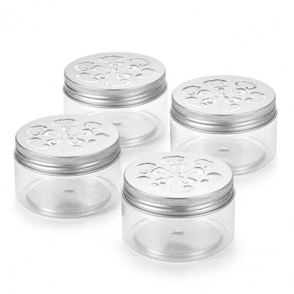 4-Pack Small Storage Tin Containers with Lids for Baking Soda Beads & Travel